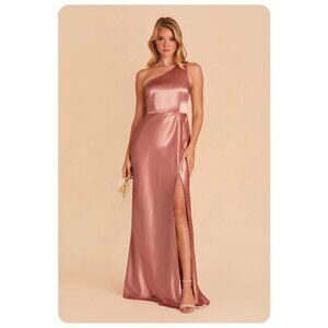 NWT Birdy Grey Kida Satin Shiny Desert Rose One Shoulder Dress sz M